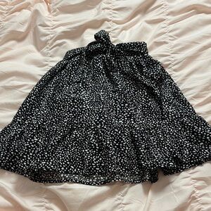 SHEIN Black and White Patterned A-Line Skirt